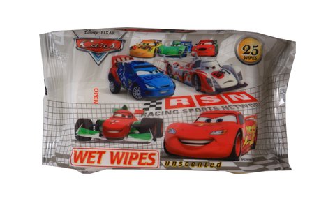 Disney Cars Wet Wipes Unscented 25 sheets (1 pack)