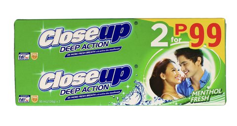 Close Up Toothpaste Menthol Fresh Green Promo Twin Pack 2 pcs (95 ml /tube)