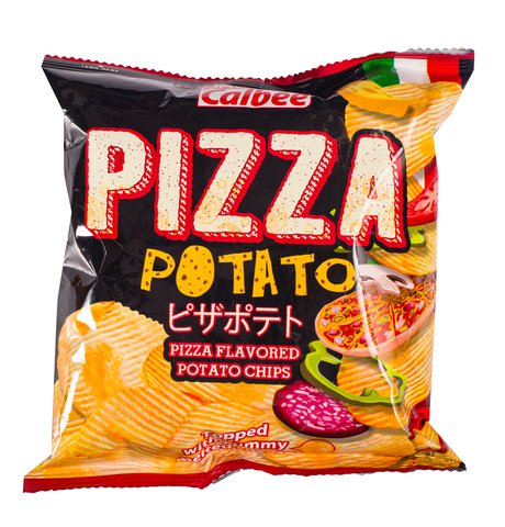 Calbee Pizza Potato Chips Topped With Yummy Melted Cheese 28 g