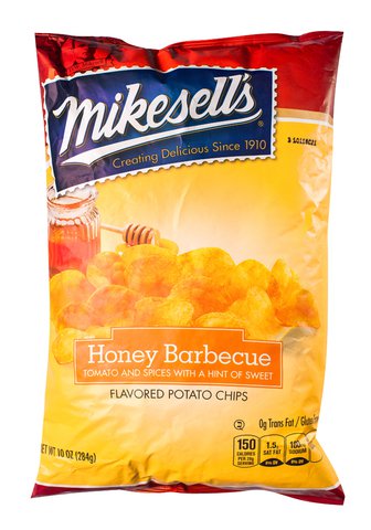 Mikesells Honey Barbecue Flavored Potato Chips 10 oz