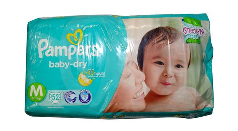 Pampers Baby Dry Diaper Medium 52 pcs /pack