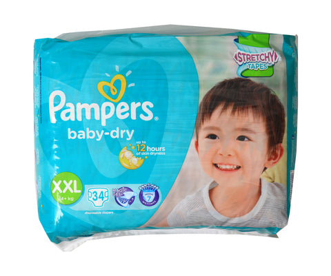 Pampers Baby Dry Baby Diapers – XXL 34 pcs /pack