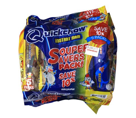 Zesto Quick Chow Instant Mami 2 Chicken + 3 Beef Save 10% 1 pack
