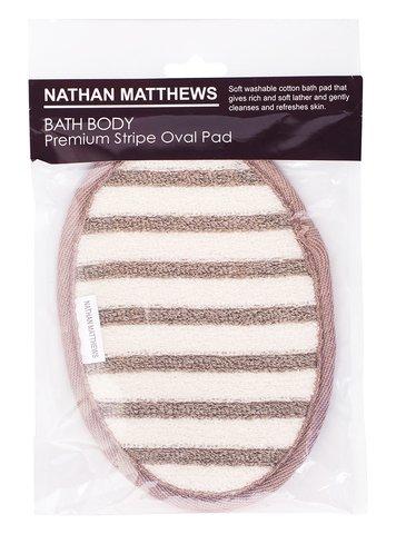Nathan Matthews Bath Body Premium Stripe Oval Pad 1 pc