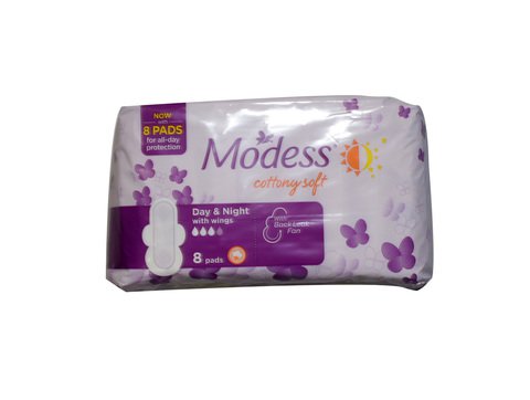 Modess Cottony Soft Day &amp; Night With Wings 8 pcs / pack