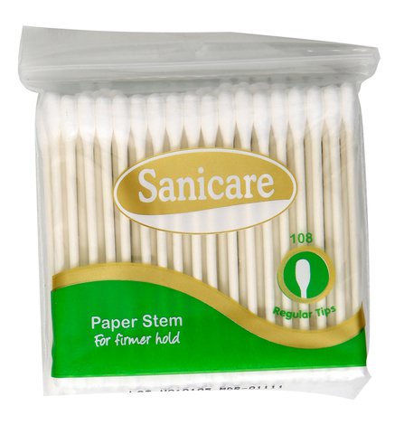 Sanicare Cotton Buds Paper Stem 108 tips /pack