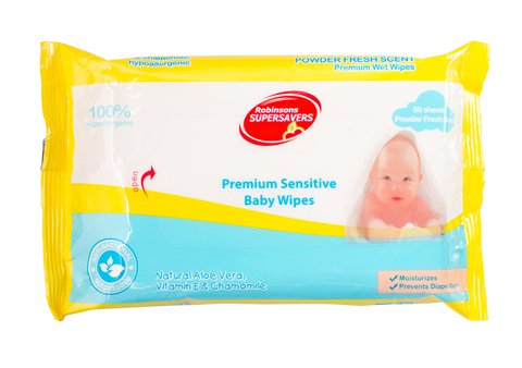 Supersavers Baby Wipes Powder Scent 50 sheets /pack