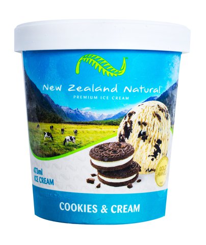 New Zealand Natural Cookies 'N Cream Ice Cream 473 ml