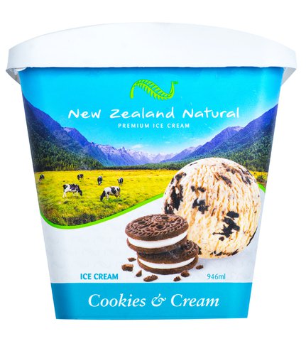 New Zealand Natural Cookies 'N Cream Ice Cream 946 ml
