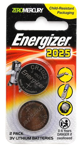 Energizer Lithium Battery CR2025 3V BP2 2 pcs /pack