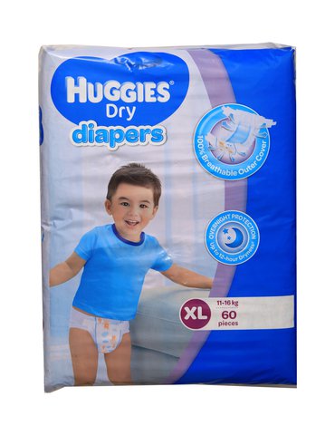 Huggies Dry Baby Diapers Extra Large 60 pcs