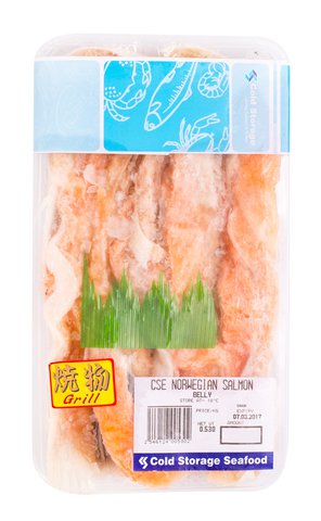 Cold Storage Norweigian Salmon Belly 530 g