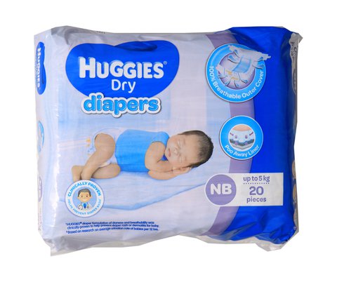 Huggies Dry Baby Diapers Regular Newborn 20 pcs /pack