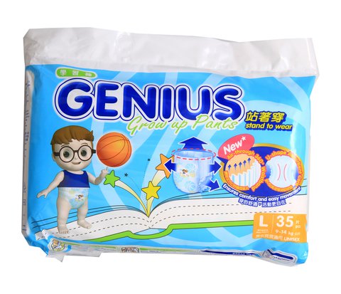 Genius Grow Up Pants Baby Diapers Large 35 pcs /pack