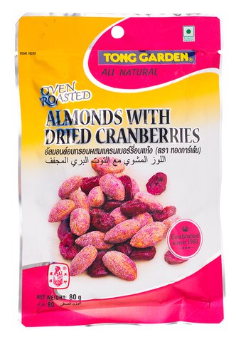 Tong Garden Oven Roasted Almonds With Dried Cranberries 80 g