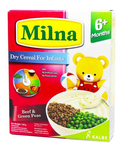 Milna Dry Cereals For Infants - Beef &amp; Green Peas (6+ Months) 120 g