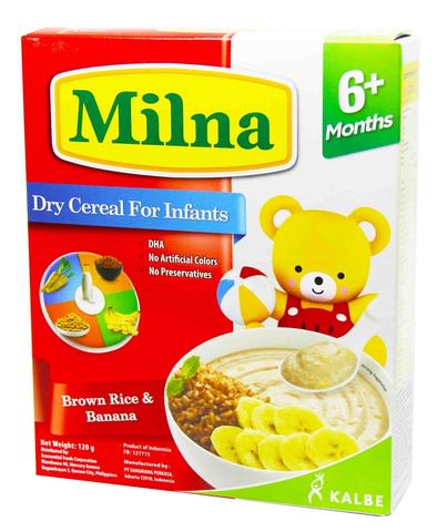 Milna Dry Cereals For Infants - Brown Rice &amp; Banana (6+ Months) 120 g