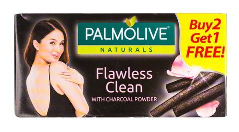 Palmolive Bar Soap Flawless Clean With Charcoal Powder Buy 2 Get 1 Free 1 pack (3 pcs x 115 g)