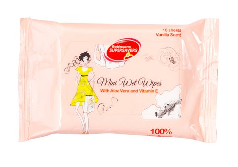Supersavers Mini Wipes Vanilla 10 sheets /pack