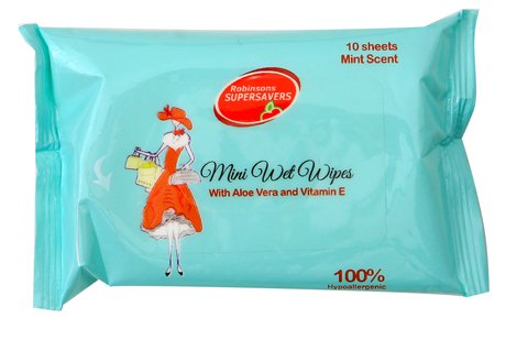 Supersavers Mini Wipes Mint 10 sheets /pack