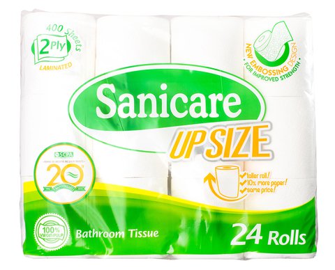 Sanicare Bathroom Tissue 2 Ply 400 Sheets 24 rolls /pack