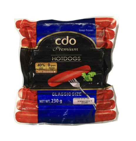 CDO Premium Hotdog Classic Size 230 g