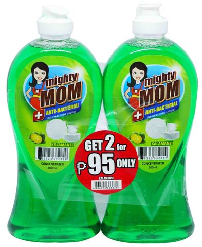 Mighty Mom Dishwashing Liquid Kalamansi 1 pack (2 bottle x 500 ml)
