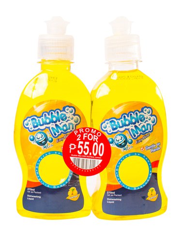 Bubbleman Dishwashing Liquid - Lemon 270 ml (2 pcs)