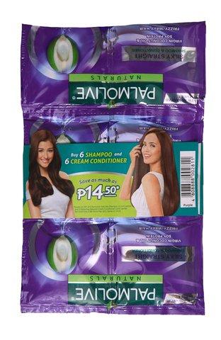 Palmolive Shampoo + Conditioner Silky Straight 6 sachets x 13.5 ml