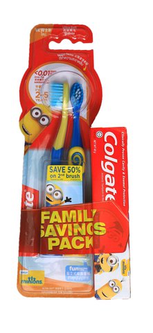 Colgate Toothbrush Minions Jr Twin 2-5 Years Old 1 pc