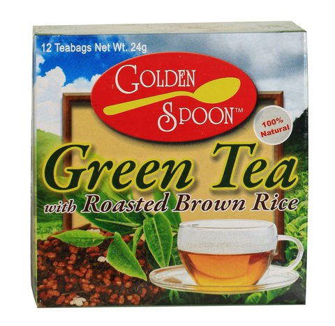 Golden Spoon Green Tea With Roasted Brown Rice 1 pack (12 pcs x 24 g)