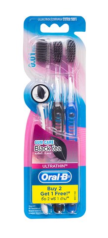 Oral-B Toothbrush Ultrathin Black Tea Extra Soft 3 pcs /pack