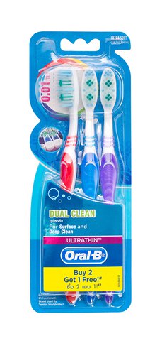 Oral-B Toothbrush Ultrathin Dual Clean Extra Soft 3 pcs /pack