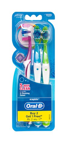 Oral-B Toothbrush Complete 5 Way Clean Medium 3 pcs /pack