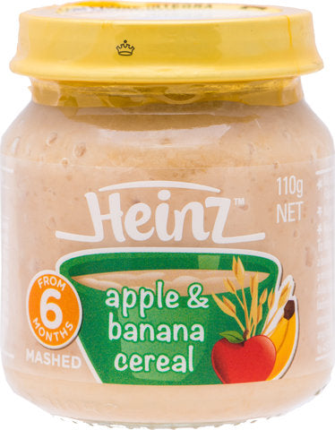 Heinz Banana Apple Cereals Mashed Baby Food (From 6 Months) 110 g