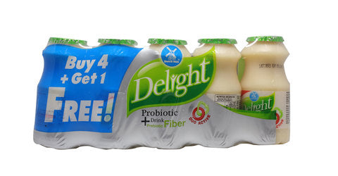 Delight Probiotic Drink Fiber - Buy 4 Get 1 1 pack (5 pcs x 100 ml)