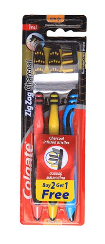 Colgate Toothbrush Zigzag Charcoal 2 + 1 1 pc