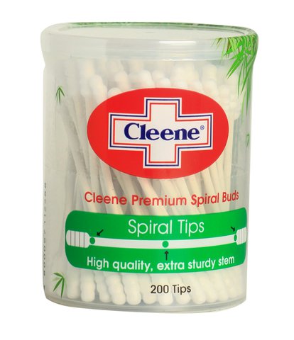 Cleene Premium Spiral Buds 200 tips /pack