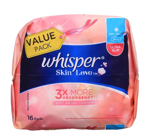 Whisper Skin Love Sanitary Napkins 16 pads /pack