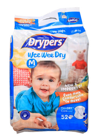 Drypers Wee Wee Jumbo Diapers Medium 52 pcs /pack