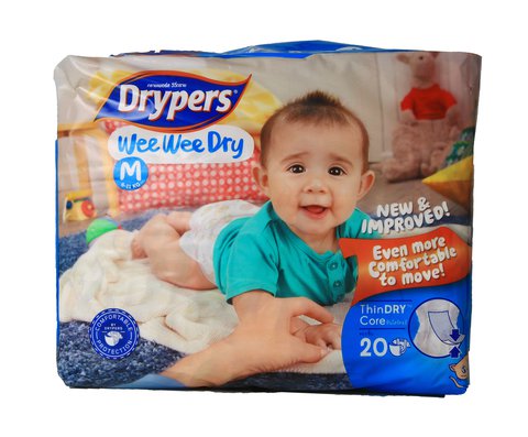Drypers Wee Wee Regular Diapers Medium 20 pcs /pack