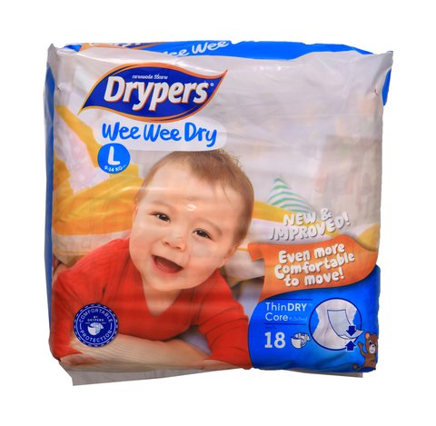 Drypers Wee Wee Regular Diapers Large 18 pcs /pack