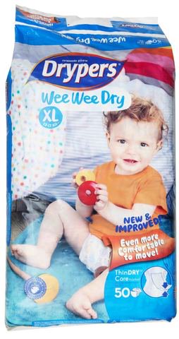 Drypers Wee Wee Dry Diapers - Extra Large 50 pcs /pack