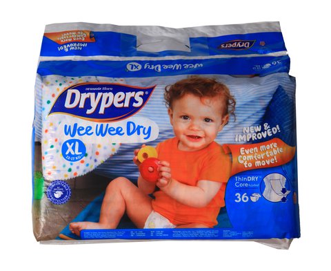 Drypers Wee Wee Jumbo Diapers Pack Extra Large 36 pcs /pack