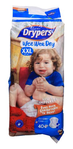 Drypers Wee Wee Mega Diapers Pack - Extra Extra Large 40 pcs /pack