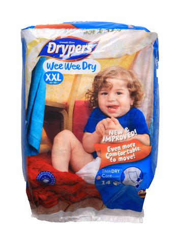 Drypers Wee Wee Regular Diapers XXL 14 pcs /pack