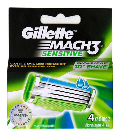 Gillette Mach 3 Turbo Sensitive Cartridges 4 pcs /pack