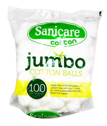 Sanicare Cotton Balls Jumbo 100 pcs /pack