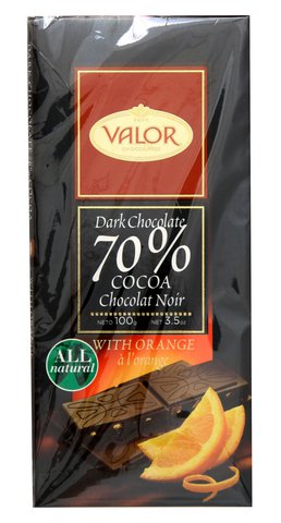 Valor Dark Chocolate Orange 70% 100 g