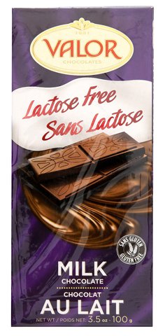 Valor Lactose Free Chocolate 100 g